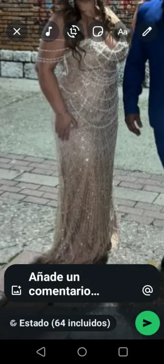 Vestido de fiesta dorado