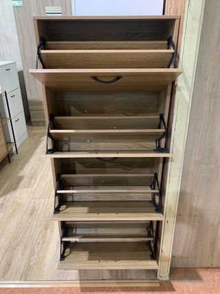 Zapatero madera y metal 5 baldas