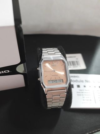 Orologio Casio Quadrato Oro Argento