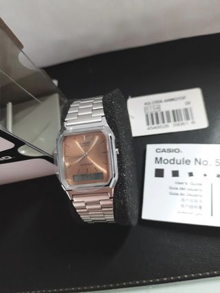 Orologio Casio Quadrato Oro Argento