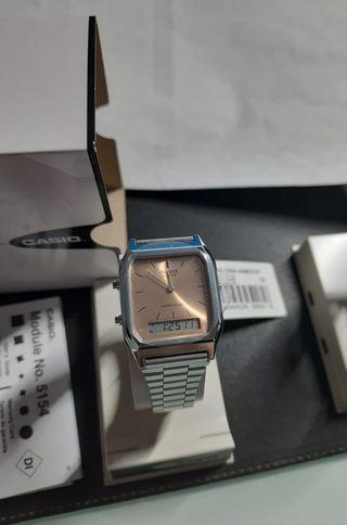 Orologio Casio Quadrato Oro Argento