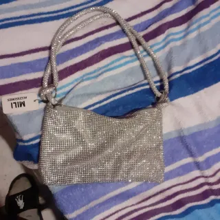 Bolso de fiesta plateado Renzo