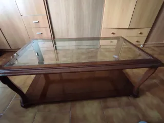Mesa de centro madera y cristal