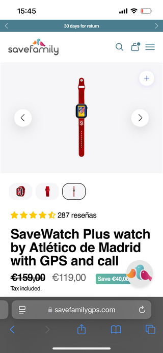 Reloj SafeFamaily Atlético de Madrid Pantalla Rota