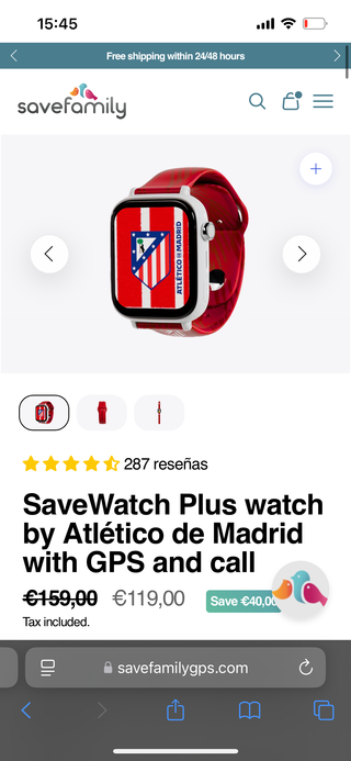 Reloj SafeFamaily Atlético de Madrid Pantalla Rota