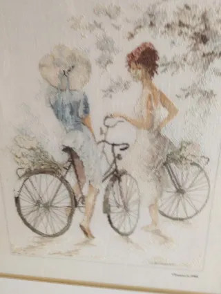 Punto de cruz Dos damas en bicicleta 61'5 x 72
