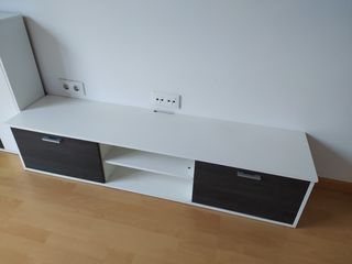 Mueble TV modular blanco y negro
