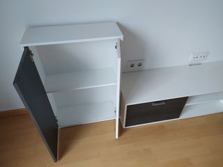 Mueble TV modular blanco y negro