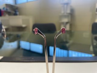 Pendientes Oro 18k Topacio Rosa y Circonita