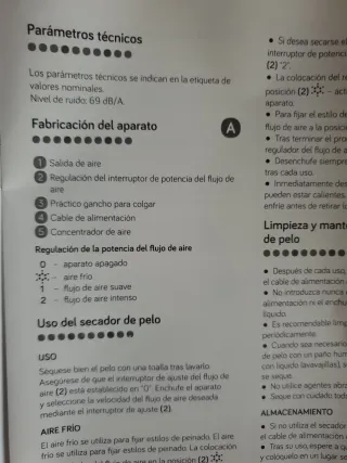 Secador de pelo, Ufesa. Viaje 1200W. Blanco Nuevo