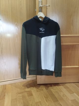Sudadera con capucha y bloques de color