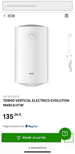 Termo eléctrico HTW Evolution 50L