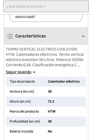 Termo eléctrico HTW Evolution 50L