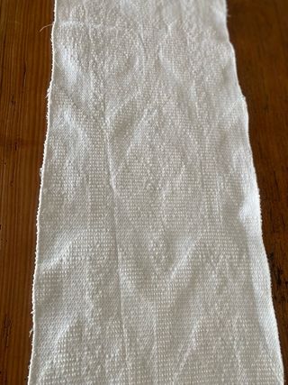Caminho de mesa com franja tear antigo
