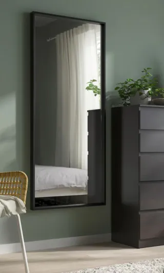 Espejo Marco Negro Metal Medida 65×150cm