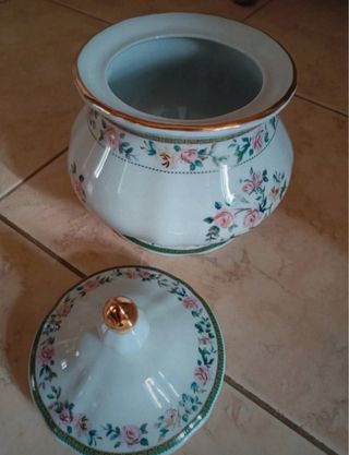 Portabiscotti Limoges originale con rose