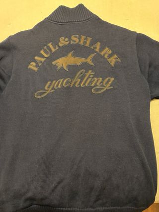 Chaqueta Paul & Shark Azul Marino y piel de ante
