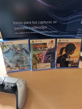 PS5 + 2 Mandos + 3 Juegos Exclusivos