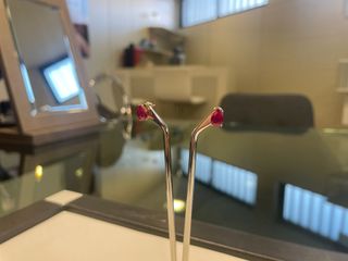 Pendientes Oro Rosa 18K con Rubí