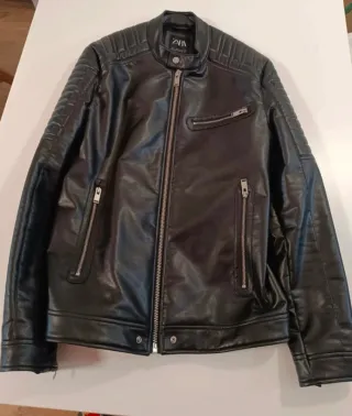 Chaqueta Zara Piel Negra Nueva