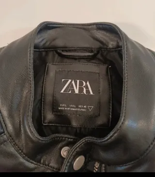 Chaqueta Zara Piel Negra Nueva