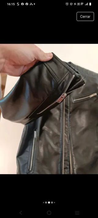Chaqueta Zara Piel Negra Nueva