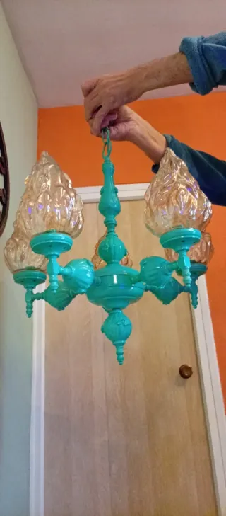 Lámpara de techo vintage turquesa