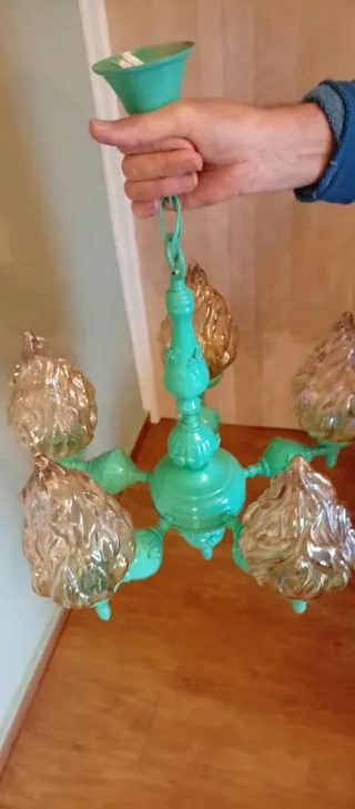 Lámpara de techo vintage turquesa