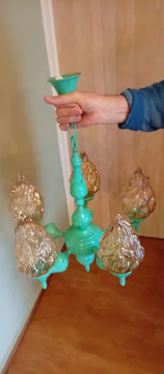 Lámpara de techo vintage turquesa