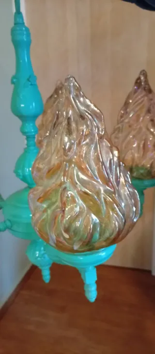 Lámpara de techo vintage turquesa