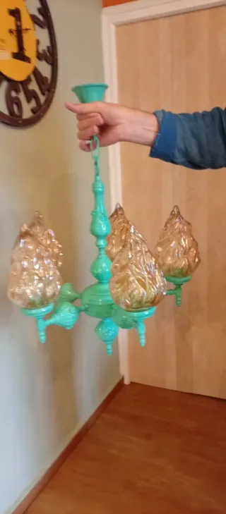 Lámpara de techo vintage turquesa