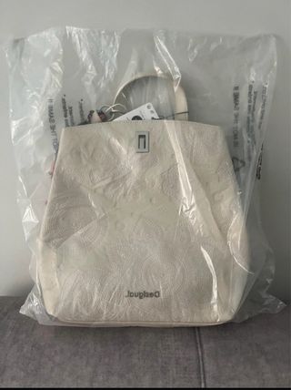 Mochila Desigual Blanca Estampada