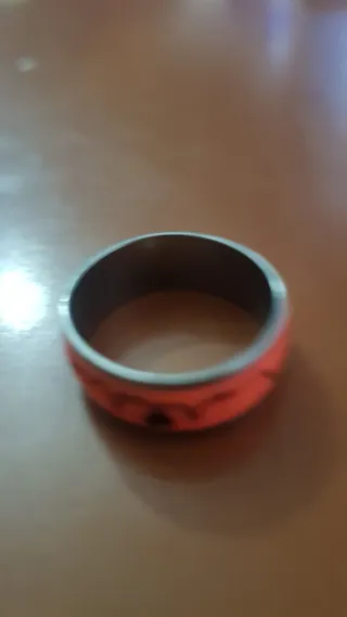 Anello Acciaio Luminoso Arancione/Argento