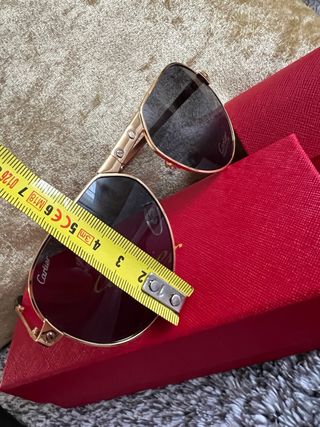 Gafas de sol Cartier Hombre Dorado/Negro