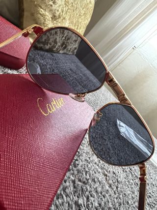 Gafas de sol Cartier Hombre Dorado/Negro