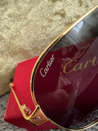 Gafas de sol Cartier Hombre Dorado/Negro