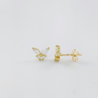 Pendientes Oro 18k Mariposa Circonitas