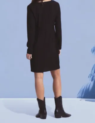 Vestido fiesta negro manga larga