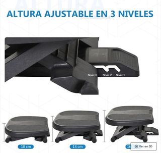Reposapiés Ajustable Negro