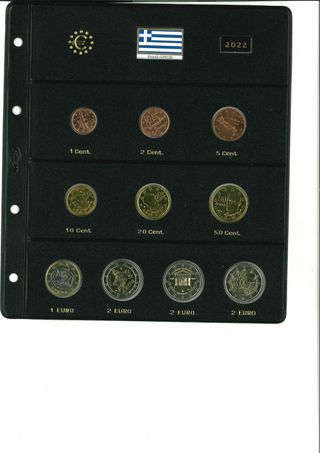 Grecia - Monedas Euro 2022 Hoja Oficial