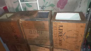 6 casse in legno per trasporto tè