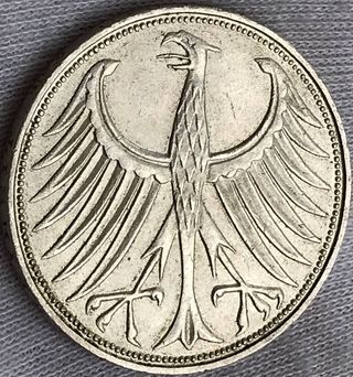 5 Marcos Plata Alemania 1971 + Regalo