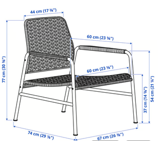 Sillón IKEA ULRIKSBERG Ratán y Acero