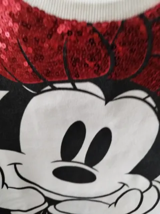 Sudadera Minnie Mouse L lentejuelas roja.