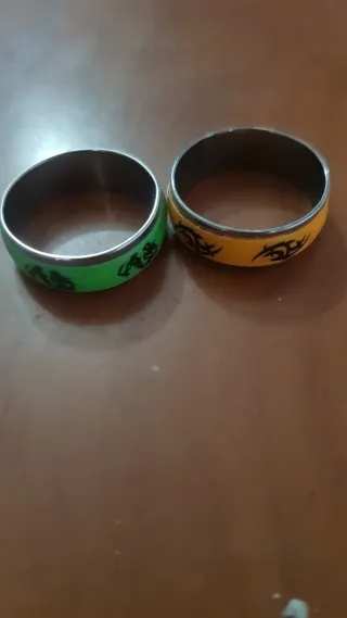 2 anelli acciaio inossidabile luminosi