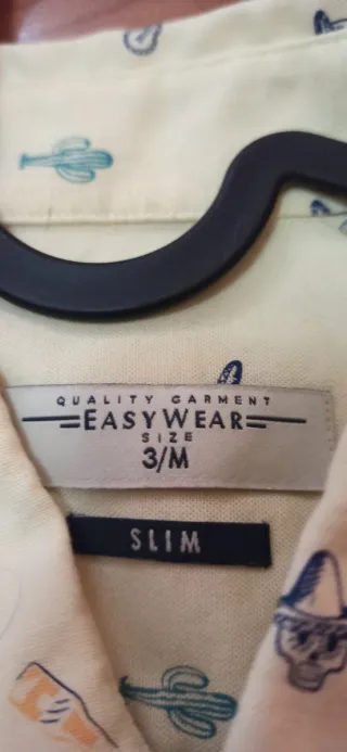 Camisa hombre estampado mexicano amarilla