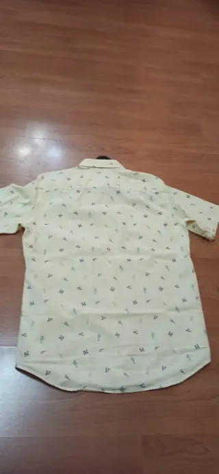 Camisa hombre estampado mexicano amarilla
