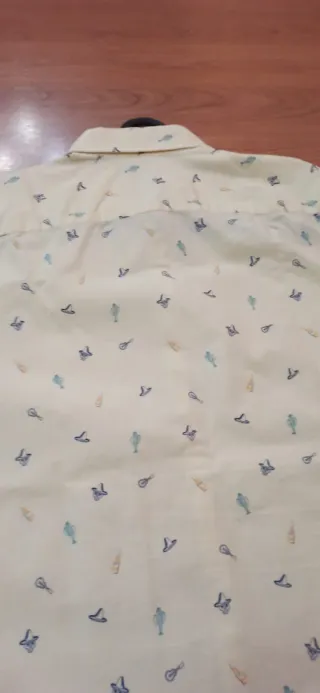 Camisa hombre estampado mexicano amarilla