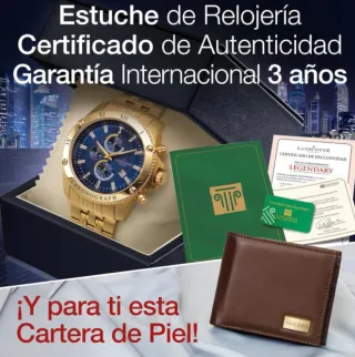 Reloj Lanscotte Cronógrafo Suizo Dorado bañado oro