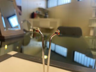 Pendientes Oro 18k Circonitas Colores